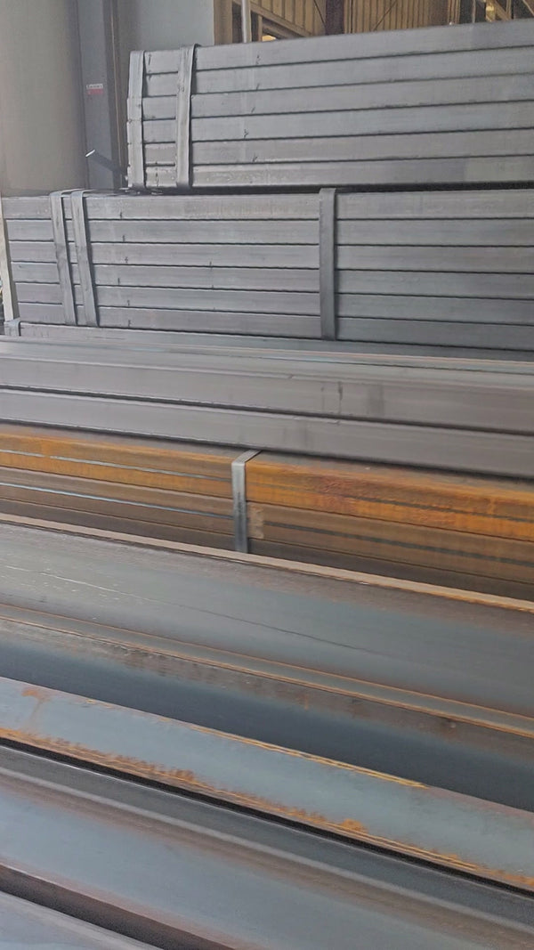 Square steel tubes ready for fabrication at Beacon Industries factory